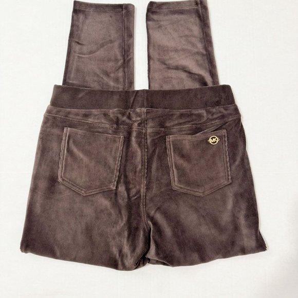 Michael Kors NWT Sz L Chocolate Faux Suede/Corduroy Pull On Pants - Picture 6 of 8